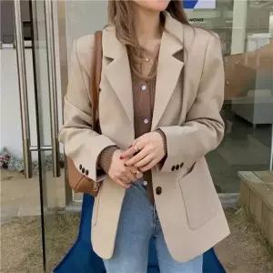 친절한탄씨 여성재킷 오버핏 자켓 가을 아우터 투버튼 데일리 재킷 여성아우터재킷 정장재킷