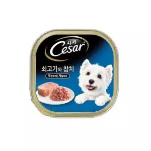 반려동물사료 시저 쇠고기와참치 100g