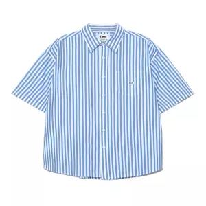 리 린넨 로코 포켓 반팔 셔츠 블루 LE2402SS05BL