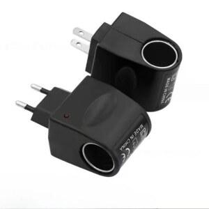 자동차 시가 라이터 어댑터 AC 220V DC 12V EU 미국 플러그 변환기 벽 전원 소켓 자동 액세서리