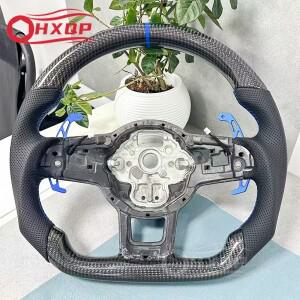 폭스바겐 MK7 MK6 골프 7 폴로 CC 제타 티구안 GTI R 시리즈 6 카본 파이버 스티어링 휠(시프트 포함)