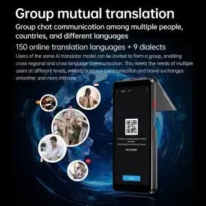 AI 듀얼 스크린 번역기 150개 언어 오프라인 음성 번역 4G WiFi 비즈니스 여행용 통역기 T90