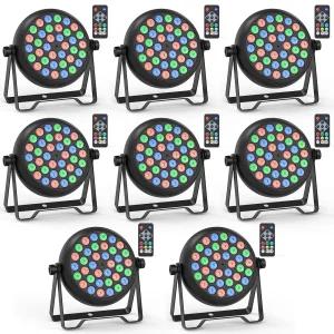 LED 무대 조명 RGB 파캔 4/7CH DMX512 사운드활성화 4팩