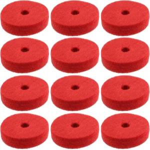 LT Easiyl 12개입 울 심벌 펠트 40mm 재즈 드럼 패드 빨간색 원형 부드러운 와셔 세트용 스탠드 교체용