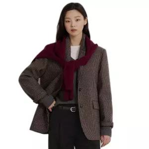 빈폴 레이디스 울 체크 세미오버핏 재킷 - 브라운 /BF6911C34D _ LE1222399880