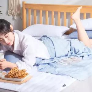 [OF4PLRN7]인견필 홑이불 블루 간절기 얇은이불 리넨 여름