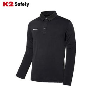 티셔츠 K2 safety TS-F2201 카라넥 긴팔 기모티셔츠 스판 추동 방한 오피스 근무복 워크웨어