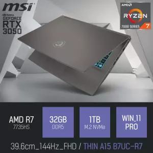 ⓒ MSI 씬 A15 B7UC-R7 32GB 1TB WIN11 / 사무 영상편집 고성능 게임 포토샵 캐드 15인치 노트북