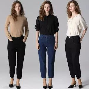 [르오트]3SET [홈쇼핑방송/르오트(LeOT)] 라이크라 데님 조거팬츠 3종세트-사이