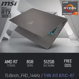 ⓒ MSI 씬 A15 B7UC-R7 8GB 512GB / 사무 영상편집 고성능 게임 포토샵 캐드 15인치 노트북