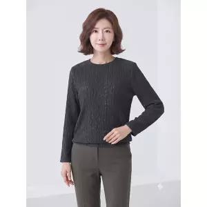 [하프클럽/올리비아하슬러]블랙 하슬러 골지라인 라운드티 OHCSTS901