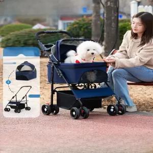 반려동물 접이식 펫카트 강아지 고양이 분리형 외출용 바구니