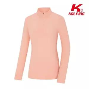 콜핑 여성용 가을 겨울 멜란지 기모 긴팔 집업 티셔츠