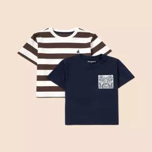 BI6442U04R 빈폴 키즈 상의 핫썸머 스트라이프 페이즐리 티셔츠 2PCS 세트 네이