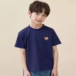 BI6242GE1R 빈폴 키즈 상의 Essential 달이 라운드 반소매 티셔츠 - 네이비 1R 60741