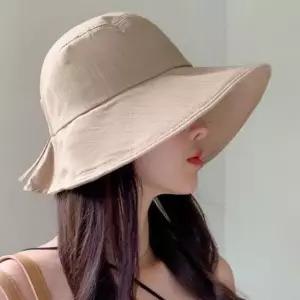와이드 여름 점퍼 야상 패딩 여성 뒷리본 모자 버킷햇 벙거지