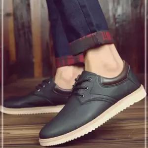 디자인 스니커즈 로퍼 남성 인조가죽 슈즈 블랙 ZWAE9152