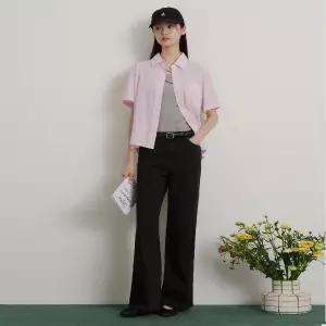 [백화점 정품] 빈폴 25SS [SS26]세미와이드 블랙 경량 데님 - 블랙 BF6421C875