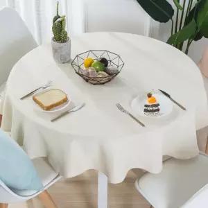 2인용 4인용 린넨 원형 테이블보 패브릭 식탁보