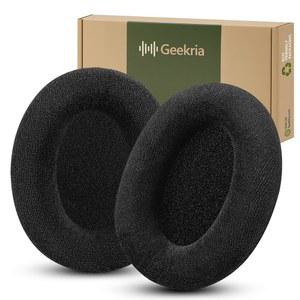 GEEKRIA 컴포트 벨벳 교체용 이어패드 (SENNHEISER HD598 HD598SE HD598CS HD599 헤드폰용) 영상 가이드가 포함된 수리 부품 (블랙)