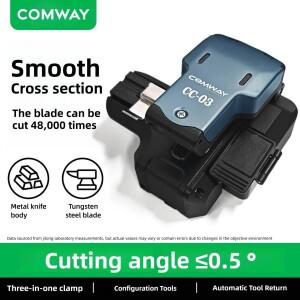 오리지널 COMWAY CC-03 원스텝 광섬유 절단기 고정밀 절단 칼 자동 고정밀 광섬유 절단기 48000 블레이드
