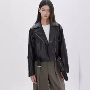 주크 정상가 499,000원 벨티드 페이크 레더 바이커 자켓 Z261PSF551