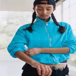 ZARA 테크니컬 패브릭 지퍼 재킷 - 터키블루 4749/724/483