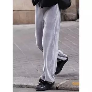 [르꼬끄](강남점)[정상가 119,000원][70% OFF] 여성 벨벳 스트레이트 팬츠 LGR / QP422OFPO1