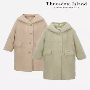 써스데이아일랜드Thursday Island 숄카라 후드 롱 코트T238MCT635W2735951