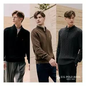 유에스피에이 [단품][U.S POLO ASSN.] 하프집업 니트 1종 남성
