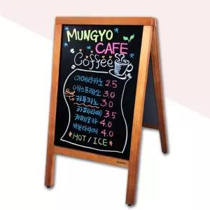 카페야외 칠판 a형 블랙보드 입간판 가격표 양면 이동식 메뉴판 500x910