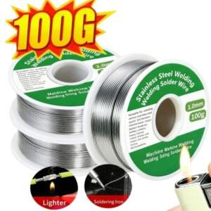 1.0mm 로진 코어 솔더 와이어, 세척 불필요, 2.2% 플럭스 함유, 용융이 쉬운 주석 롤, 50g100g, DIY 작업용