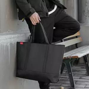 블랙 빅쇼퍼백 직장인데일리가방 깔끔한 손가방 지퍼쇼퍼백 학생 남자회사가방 큰가방