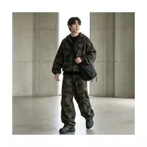 [기타브랜드]ACC 2002-2003M 남자 아웃도어 밀리터리 카모 전술 후드 집업 와이드 팬츠 상하의세트_716540