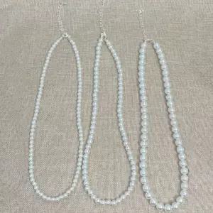 퓨어 클래식 패션 유리 진주 목걸이 4mm 6mm 8mm loL72zlm
