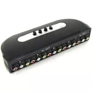 컴퓨터 공유기 AV 수동 선택기 4대 1 3RCA 용 허브 RGB 케이블 모니터 VGA 연