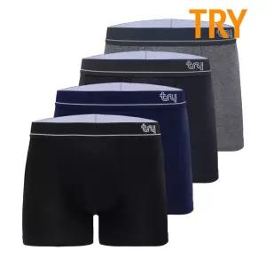 트라이 남성 면스판 드로즈 아웃밴드 학생 사각밴드 속옷 4매입 470979