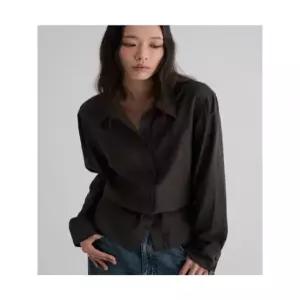 에잇세컨즈 레이온블렌드 스트라이프 슬림핏 셔츠 애쉬 356864CM44