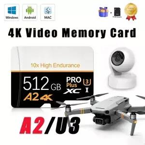 고속 마이크로 SD 카드 512GB Class10 U3 TF 플래시 휴대폰 카메라용 미니