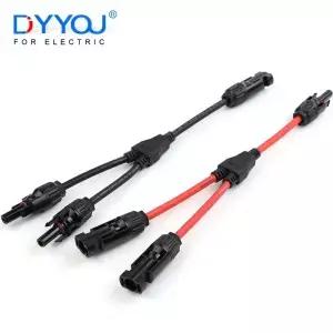 파워 솔라 커넥터 30A Y-브랜치 케이블 태양광 패널용 병렬 어댑터 1*M/FF+1*F/MM 블랙 레드