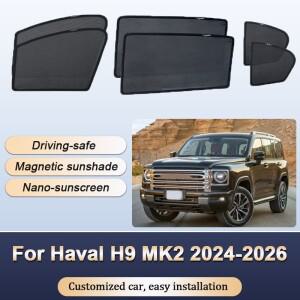 하발 H9 MK2 2024 2026용 선쉐이드 자석 열 차단 커튼 커튼 프라이버시 윈도우 바이저 자동차 액세서리