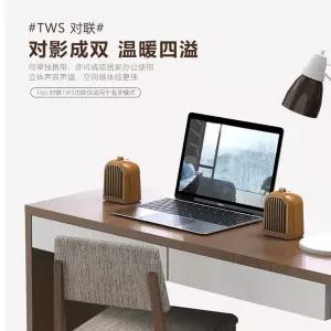 레트로 우드 미니 블루투스 스피커 무선 휴대용 tws v8 데스크테리어 책상음악 노트북