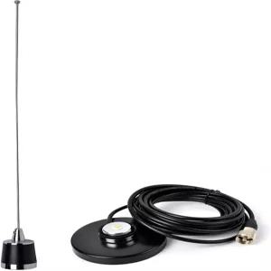 HYS 아마추어용 프리튠드 VHF/UHF 듀얼 밴드 NMO 마그네틱 마운트 안테나 100W 90mm/3.54인치 베이스 5M