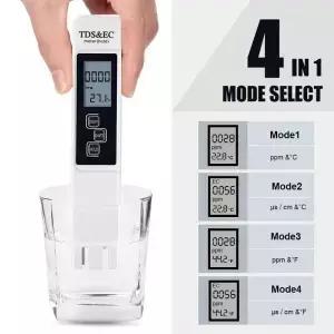 새로운 1pc 흰색 휴대용 TDS 디지털 물 테스터 고정밀 가정용 정제 수돗물 다기능 대형 스크린 디스플레이