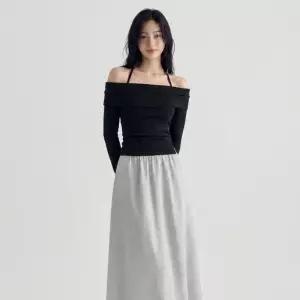[센트럴몰]홀터넥 여리핏 오프숄더 긴팔티