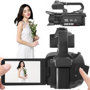 카메라용 무선 오디오 수신기6K 카메라 레코더 18x 디지털 줌 4인치 터치 스크린 울트라 HD WIFI 휴대용 녹