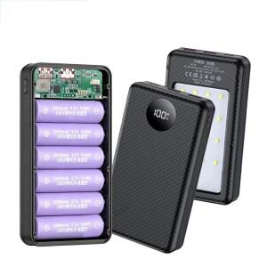 6슬롯 18650 파워뱅크 배터리 박스 케이스 홀더 듀얼 USB 20000mAh