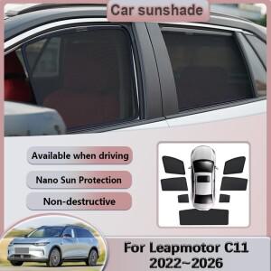 Leapmotor C11 2024 2022~2026 차량용 선쉐이드 프라이버시 메쉬 커튼 커튼 윈드실드 열 차단 선스크린 바