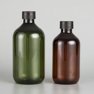 300-500ml 휴대용 로션 샴푸 디스펜서 녹색 갈색 리필 용기 플라스틱 샤워 젤 병 가정용 목욕 용품
