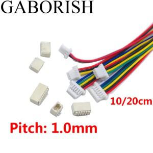 마이크로 미니 소형 SH JST 수 및 암 PCB 커넥터 와이어 케이블 포함 1.0mm 2 핀 3 4 5 6 12P 10 세트